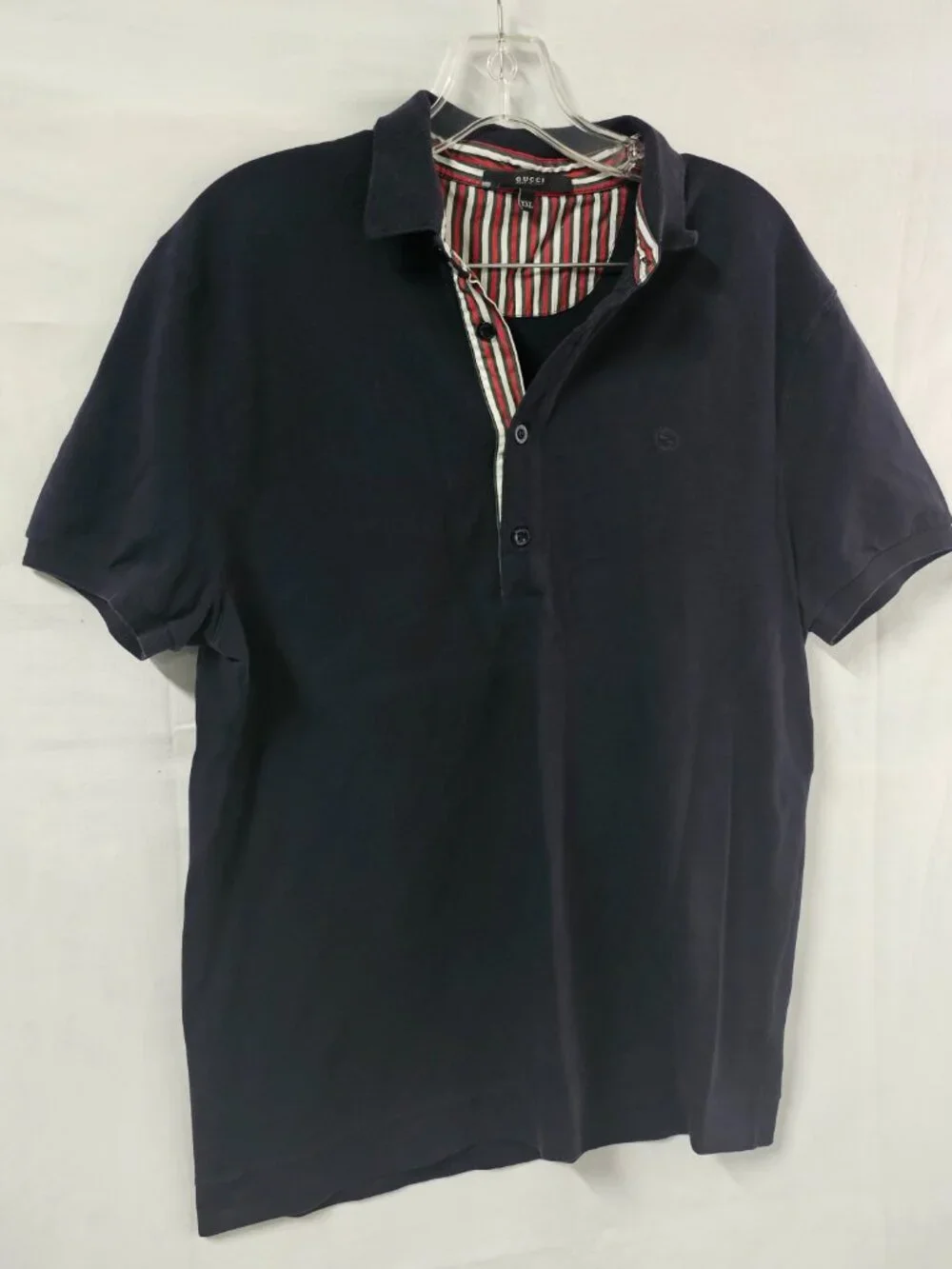 Gucci Navy Blue Polo Shirt Men Size XXL Short/Sleeve
